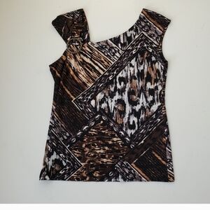 Animal Print Sleeveless Blouse
